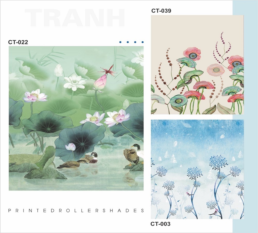 Màn cuốn tranh bông hoa