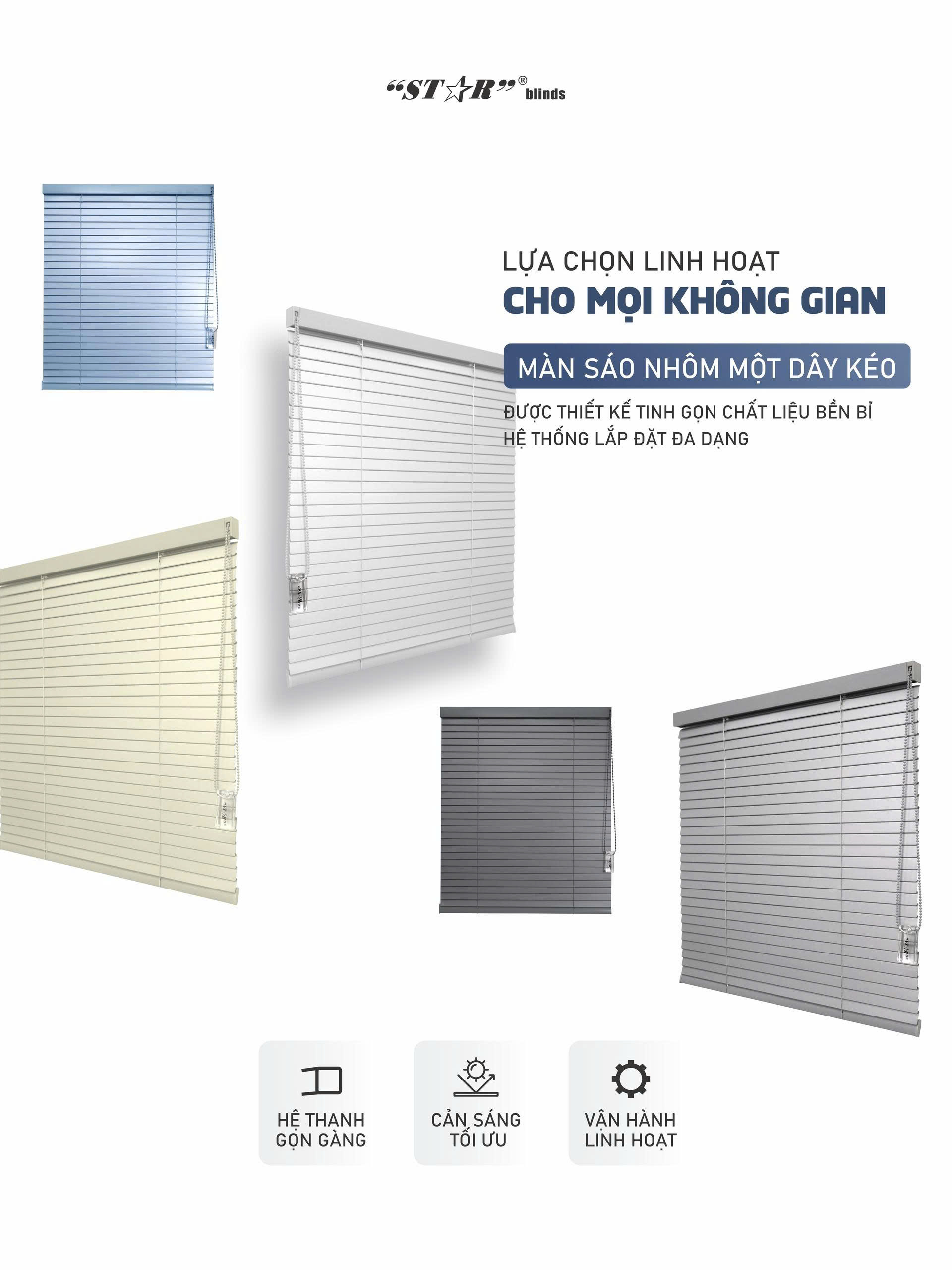 MÀN NHÔM 1 DÂY KÉO – LỰA CHỌN LINH HOẠT CHO MỌI KHÔNG GIAN